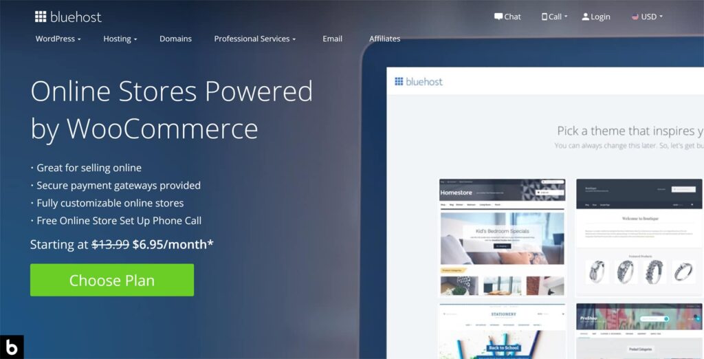 Bluehost stores powered by WooCommerce 2023